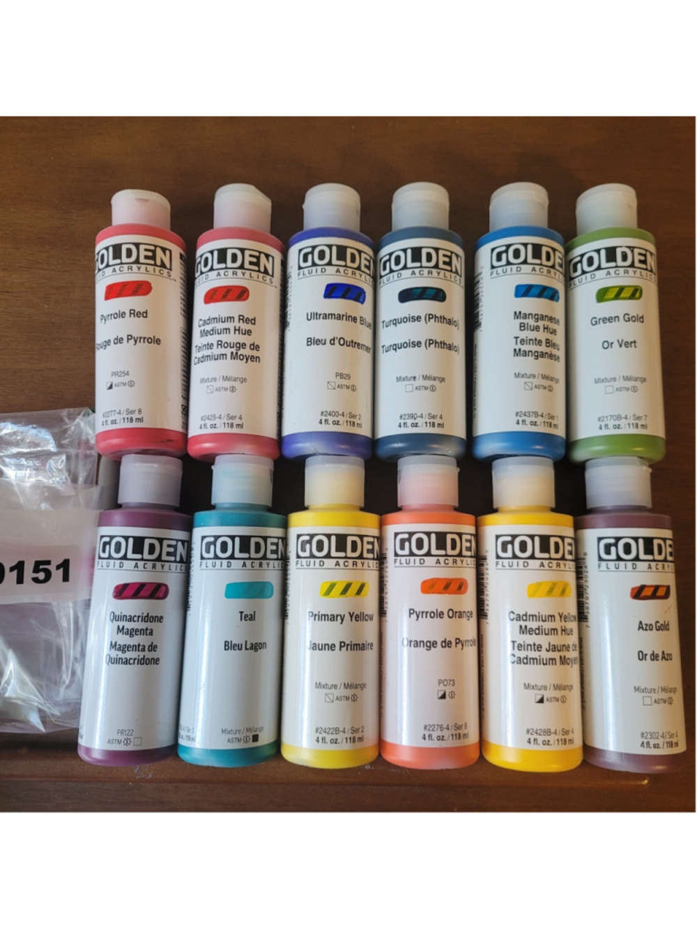 #151 Golden Fluid Professional Acrylic Paint 4fl.oz Lot Of 12 Bottles